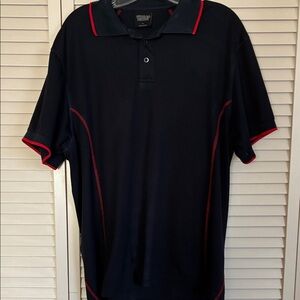 Original Deluxe Men's Dark Blue Polo Shirt with Red Accents (XL)
